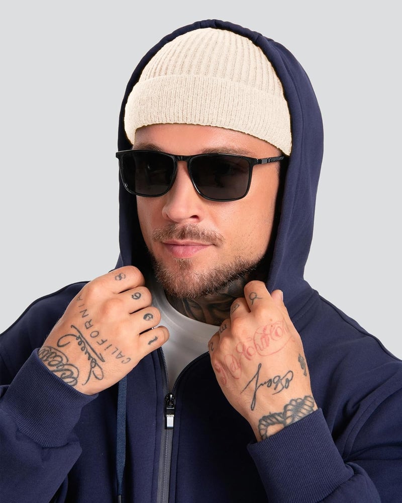 Roybens Short Fisherman Beanie for Men Women, Wool Warm Winter Hat, Swag Knit Cuff Soft Trawler Beanies Watch Cap Skull Caps - Image 2